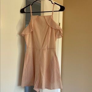 Copper Key Pink and White Striped Romper